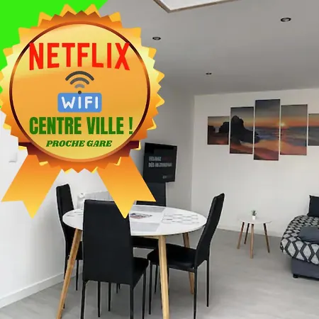 Grand T2 Jardin Wifi Parking Proche Gare Апартаменты Сен-Кантен